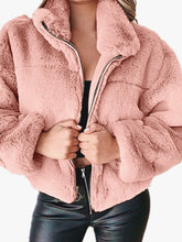 Load image into Gallery viewer, Women&#39;s Cropped Plush Jacket with Lapel in 6 Colors Sizes 4-18 - Wazzi&#39;s Wear