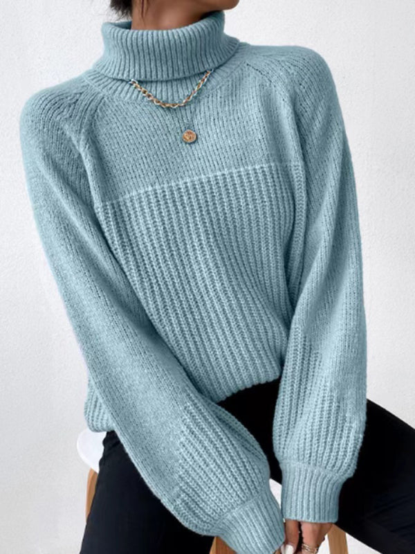 Women’s Turtleneck Knit Sweater with Long Sleeves in 6 Colors Sizes 4-12 - Wazzi's Wear