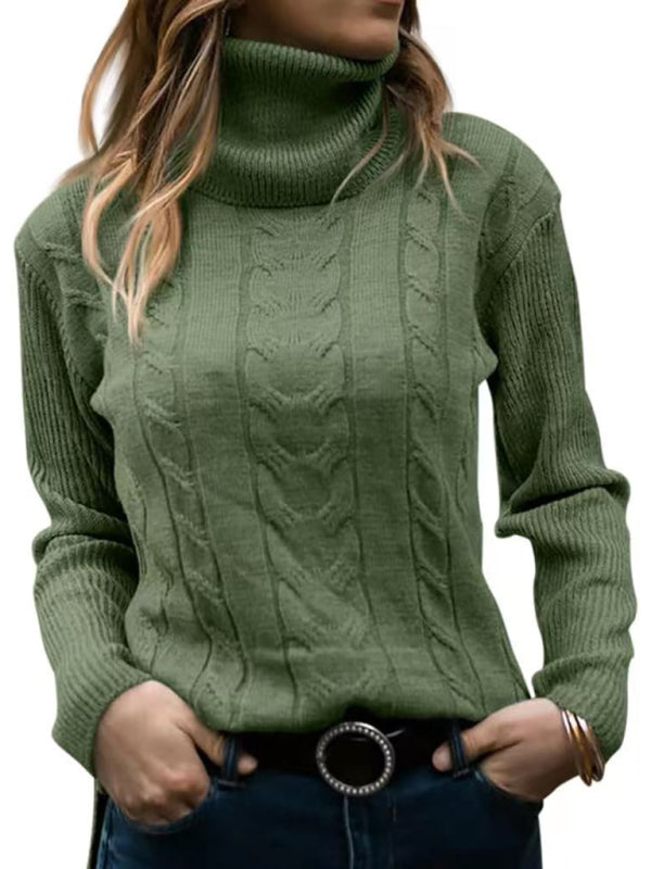 Women's Solid Color Turtleneck Long Sleeve Sweater in 20 Colors Sizes 4-12 - Wazzi's Wear