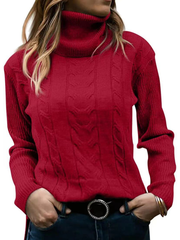 Women's Solid Color Turtleneck Long Sleeve Sweater in 20 Colors Sizes 4-12 - Wazzi's Wear