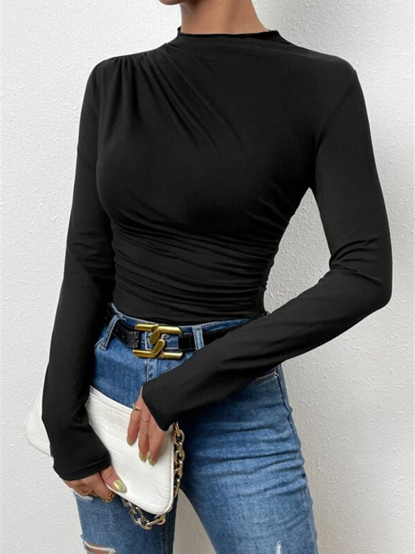 Women’s Slim Fit Long Sleeve Top in 2 Colors S-L - Wazzi's Wear
