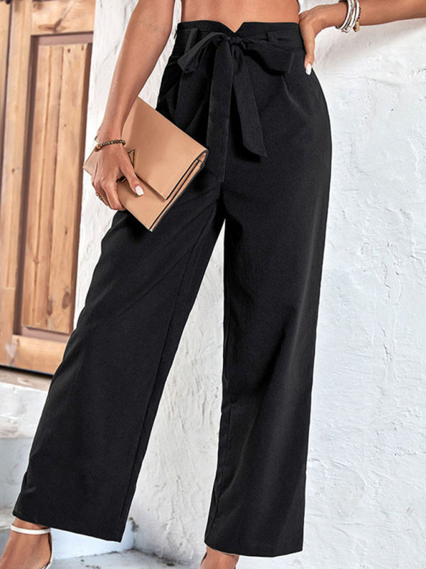 Women's new style black cropped casual pants - Wazzi's Wear