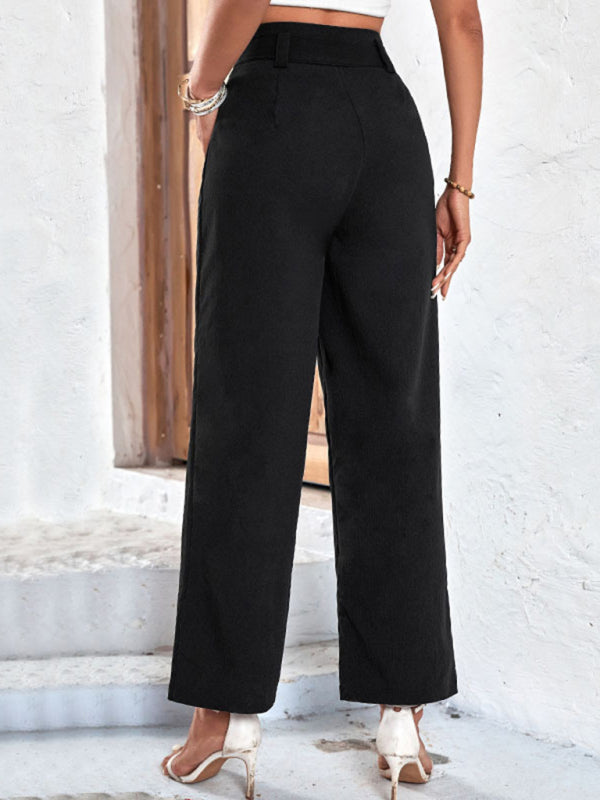 Women's new style black cropped casual pants - Wazzi's Wear