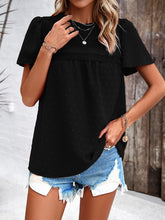Load image into Gallery viewer, Women&#39;s Short Sleeve Ruffled Top with Lace in 6 Colors S-XL - Wazzi&#39;s Wear