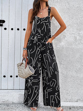 Load image into Gallery viewer, Women’s Printed Wide Leg Jumpsuit with Pockets S-XL - Wazzi&#39;s Wear