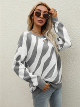 Load image into Gallery viewer, Women&#39;s Zebra Print Knit Long Sleeve Sweater in 4 Colors S-XL - Wazzi&#39;s Wear