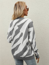 Load image into Gallery viewer, Women&#39;s Zebra Print Knit Long Sleeve Sweater in 4 Colors S-XL - Wazzi&#39;s Wear