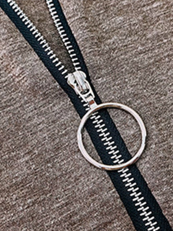 Women’s Knit Short Sleeve Top with Zipper in 4 Colors S-XL - Wazzi's Wear