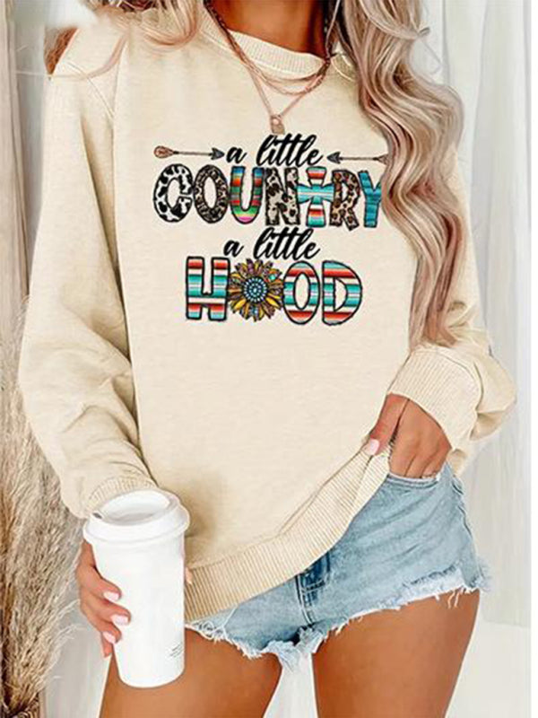 Women's Wholesale Round Neck Casual Letter Pattern Sweatshirt - Wazzi's Wear