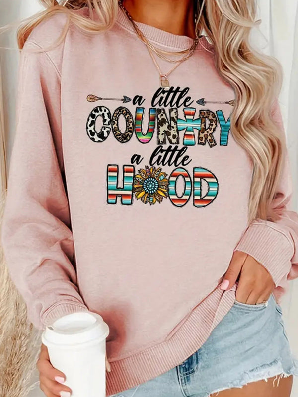 Women's Wholesale Round Neck Casual Letter Pattern Sweatshirt - Wazzi's Wear