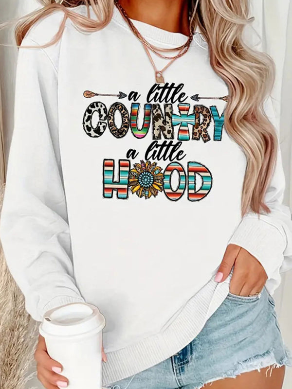 Women's Wholesale Round Neck Casual Letter Pattern Sweatshirt - Wazzi's Wear