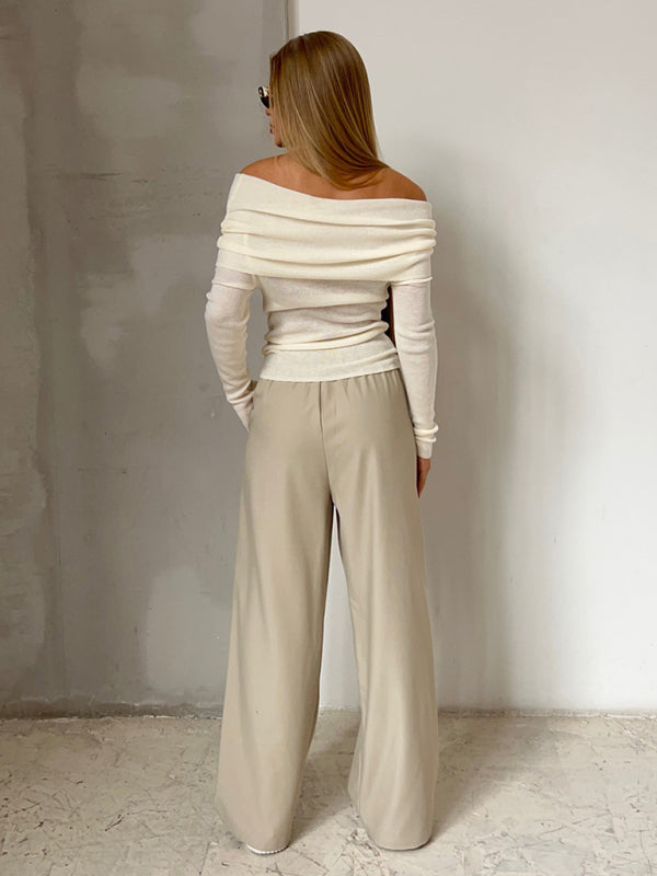 Women’s Off-the-Shoulder Long Sleeve Top in 5 Colors S-L - Wazzi's Wear
