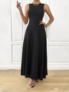Women’s Black Sleeveless High Waist Dress S-XL - Wazzi's Wear