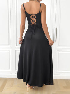 Women’s Black Sleeveless High Waist Dress S-XL - Wazzi's Wear