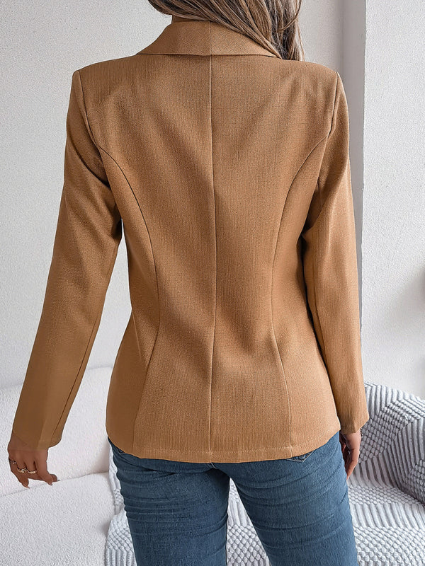 Women’s Long Sleeve One Button Blazer in 3 Colors S-XL - Wazzi's Wear