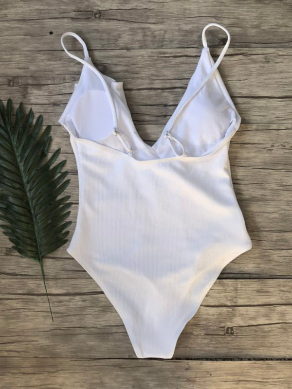 Women’s Ruffled One Piece Swimsuit in 6 Colors S-XL - Wazzi's Wear