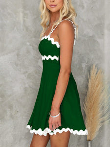 Women’s Sleeveless High Waist Mini Dress in 6 Colors S-XL - Wazzi's Wear
