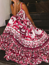 Load image into Gallery viewer, Women’s Sleeveless V-Neck Floral Swing Dress S-XL - Wazzi&#39;s Wear