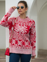 Load image into Gallery viewer, Women&#39;s Snowflake Pullover Knit Christmas Sweater in 3 Colors S-XL - Wazzi&#39;s Wear