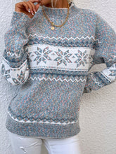 Load image into Gallery viewer, Women&#39;s Knitted Snowflake Christmas Sweater with Mock Neck in 4 Colors S-XL - Wazzi&#39;s Wear