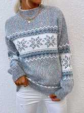 Load image into Gallery viewer, Women&#39;s Knitted Snowflake Christmas Sweater with Mock Neck in 4 Colors S-XL - Wazzi&#39;s Wear