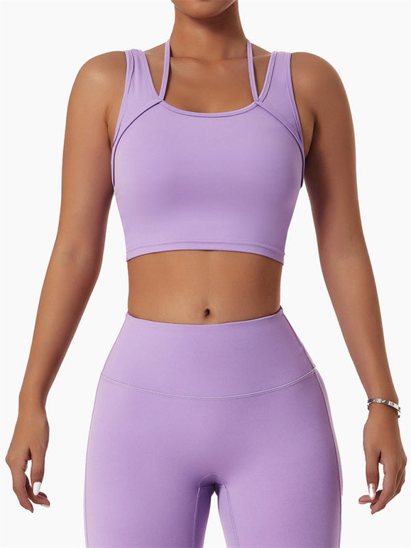 Women's Cropped Sleeveless Activewear Top in 4 Colors Sizes 8-14