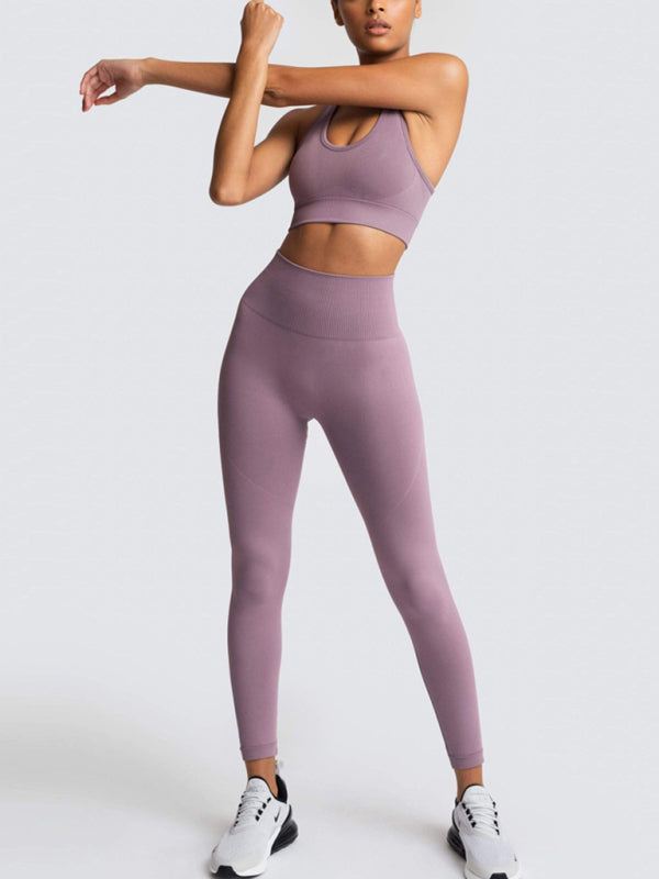 Women's Athletic Top and High Waist Legging Two-Piece Set in 13 Colors S-L - Wazzi's Wear