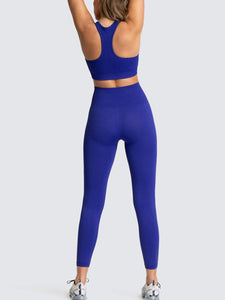 Women's Athletic Top and High Waist Legging Two-Piece Set in 13 Colors S-L
