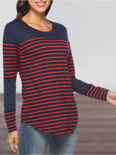 Load image into Gallery viewer, Striped Long Sleeve Breastfeeding Maternity Top in 5 Colors S-XXL - Wazzi&#39;s Wear
