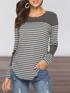 Striped Long Sleeve Breastfeeding Maternity Top in 5 Colors S-XXL - Wazzi's Wear