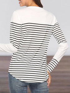 Striped Long Sleeve Breastfeeding Maternity Top in 5 Colors S-XXL - Wazzi's Wear