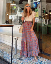 Load image into Gallery viewer, Women’s Boho Ruffled Maxi Skirt in 4 Patterns Sizes 4-10