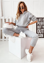 Load image into Gallery viewer, Women’s Long Sleeve Hooded Sweatshirt with Cuffed Sweatpants Set in 5 Colors S-XL