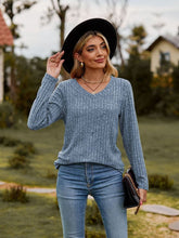 Load image into Gallery viewer, Women’s V-Neck Brushed Long Sleeve Top in 7 Colors Sizes 4-12