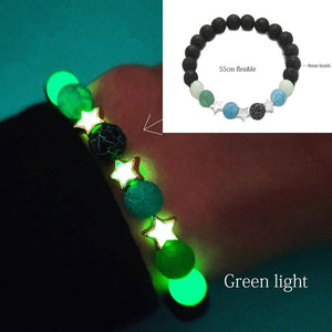 Hematite Healing Stones Glow-in-the-Dark Bracelet in 6 Colors - Wazzi's Wear
