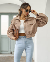 Load image into Gallery viewer, Women’s Cropped Corduroy Jacket with Lantern Sleeves in 5 Colors S-XL
