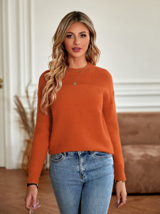 Women’s Round Neck Long Sleeve Sweater in 2 Colors S-XL