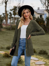 Load image into Gallery viewer, Women’s Brushed Long Sleeve Buttoned Cardigan with Pockets in 7 Colors S-XXL