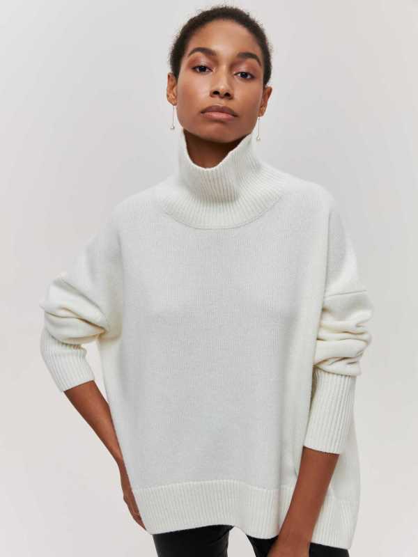 Women’s Knit Turtleneck Long Sleeve Sweater in 8 Colors S-L - Wazzi's Wear