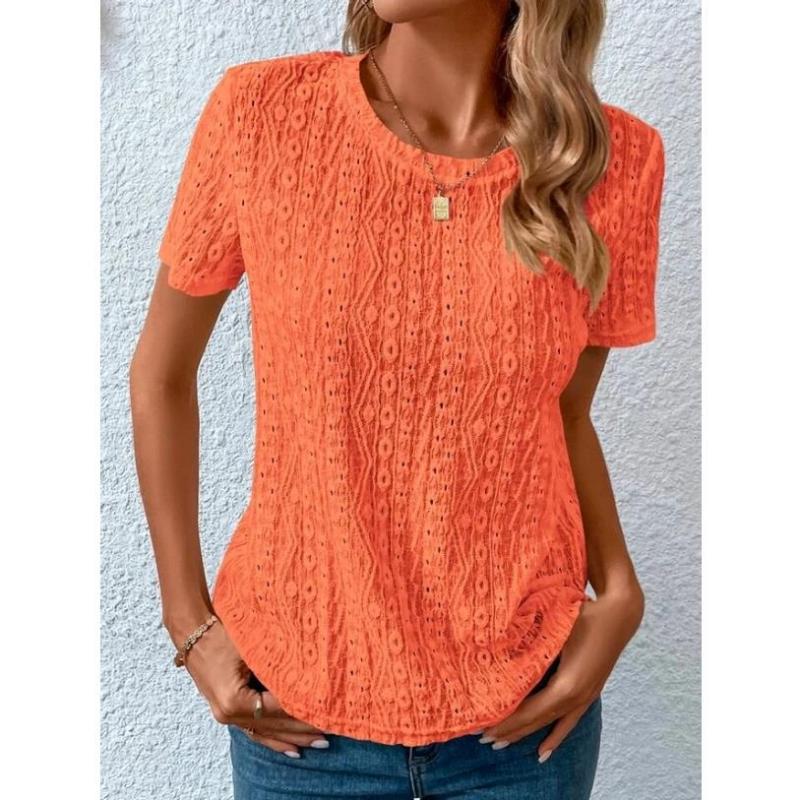 Women's Solid Round Neck Short Sleeve Top in 8 Colors Sizes 2-12 - Wazzi's Wear