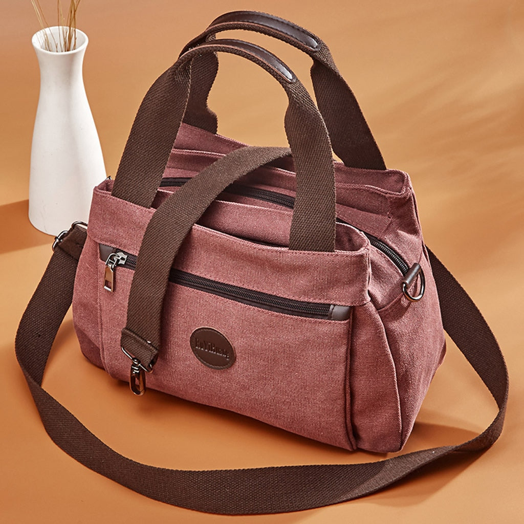 Women’s Canvas Shoulder Messenger Fashion Bag in 5 Colors - Wazzi's Wear