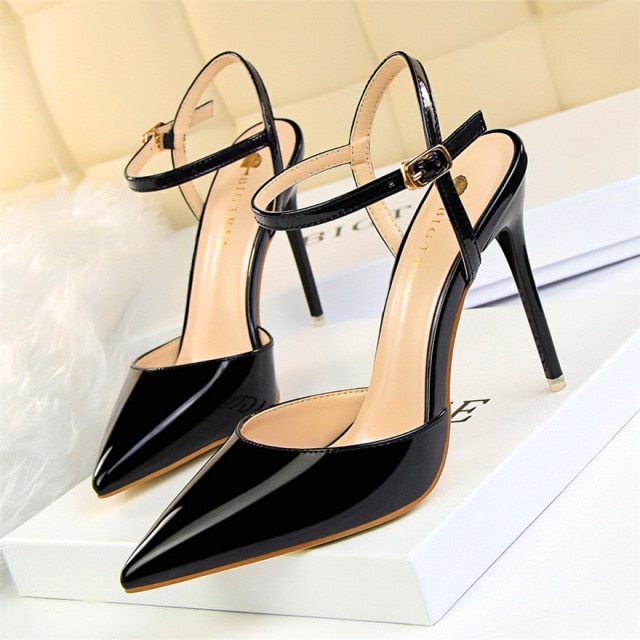 Women’s Patent Leather High Heel Stilettos with Pointed Toe