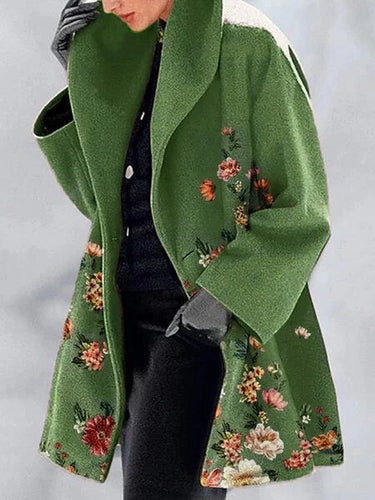 Women’s Buttoned Woolen Coat with Lapel in 8 Colors S-5XL