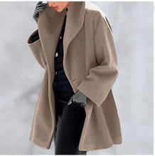 Load image into Gallery viewer, Women’s Buttoned Woolen Coat with Lapel in 8 Colors S-5XL - Wazzi&#39;s Wear