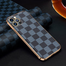 Load image into Gallery viewer, Grid Pattern Leather Phone Case for iPhone 13 in 3 Colors - Wazzi&#39;s Wear