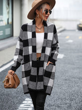 Load image into Gallery viewer, Women&#39;s Plaid Colorblock Knit Cardigan in 4 Colors S-XL