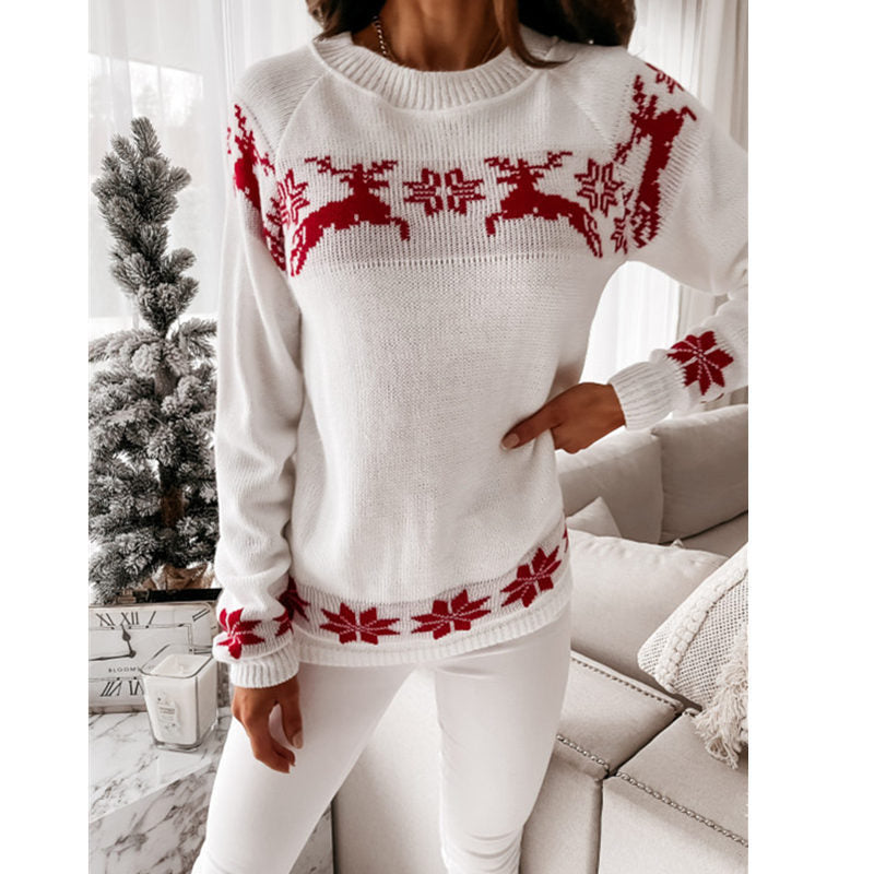 Women’s Christmas Long Sleeve Knit Sweater in 3 Colors S-XXL - Wazzi's Wear