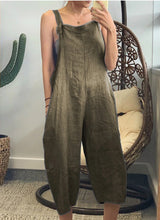 Load image into Gallery viewer, Women&#39;s Solid Cropped Jumpsuit with Pockets in 4 Colors Sizes 4-14