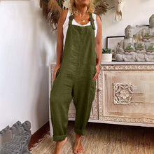 Load image into Gallery viewer, Women’s Wide Leg Solid Jumpsuit with Pockets and Adjustable Shoulder Straps in 3 Colors Sizes 4-30