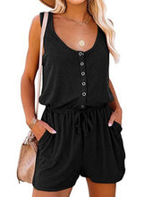 Load image into Gallery viewer, Women’s Sleeveless Romper with Side Pockets and Drawstring Waist in 6 Colors Sizes 4-26